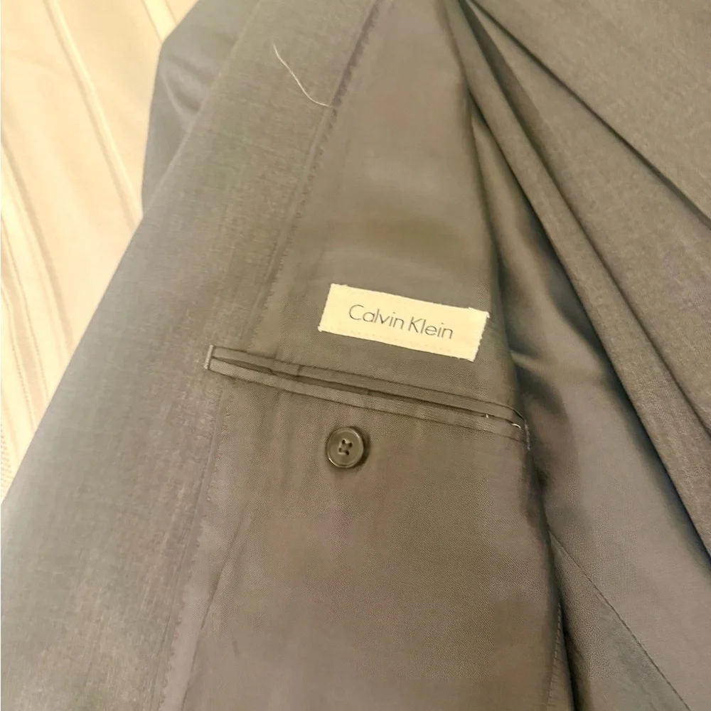 Calvin Klein Charcoal Gray Two-Piece Suit Jacket & Pants